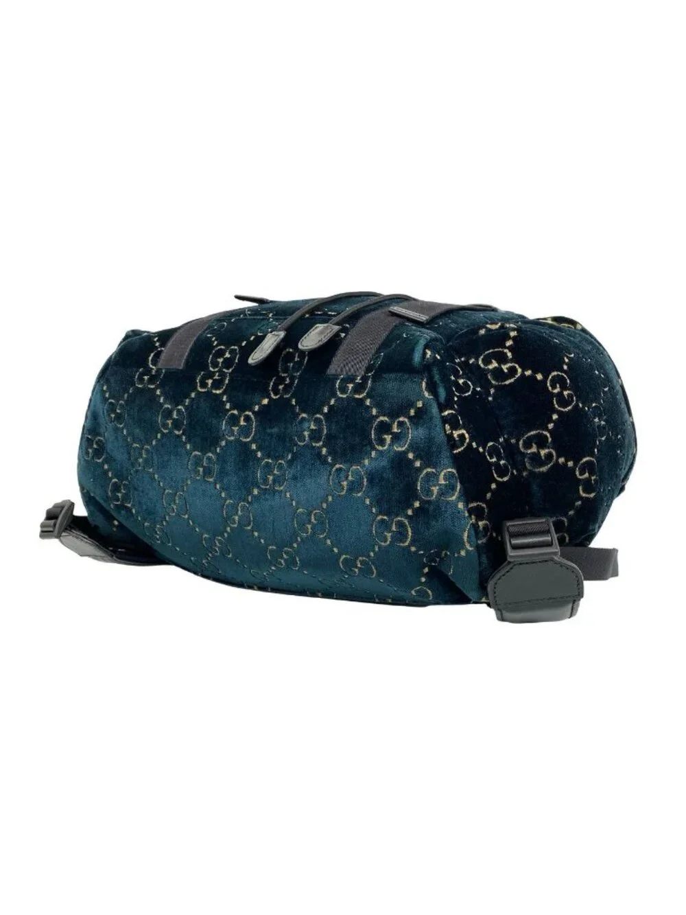 Gucci GG Velvet Velour Leather Backpack Green Black